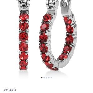 Francis Embellished w/Scarlet Crystal by Swarovski Hoop Earrings